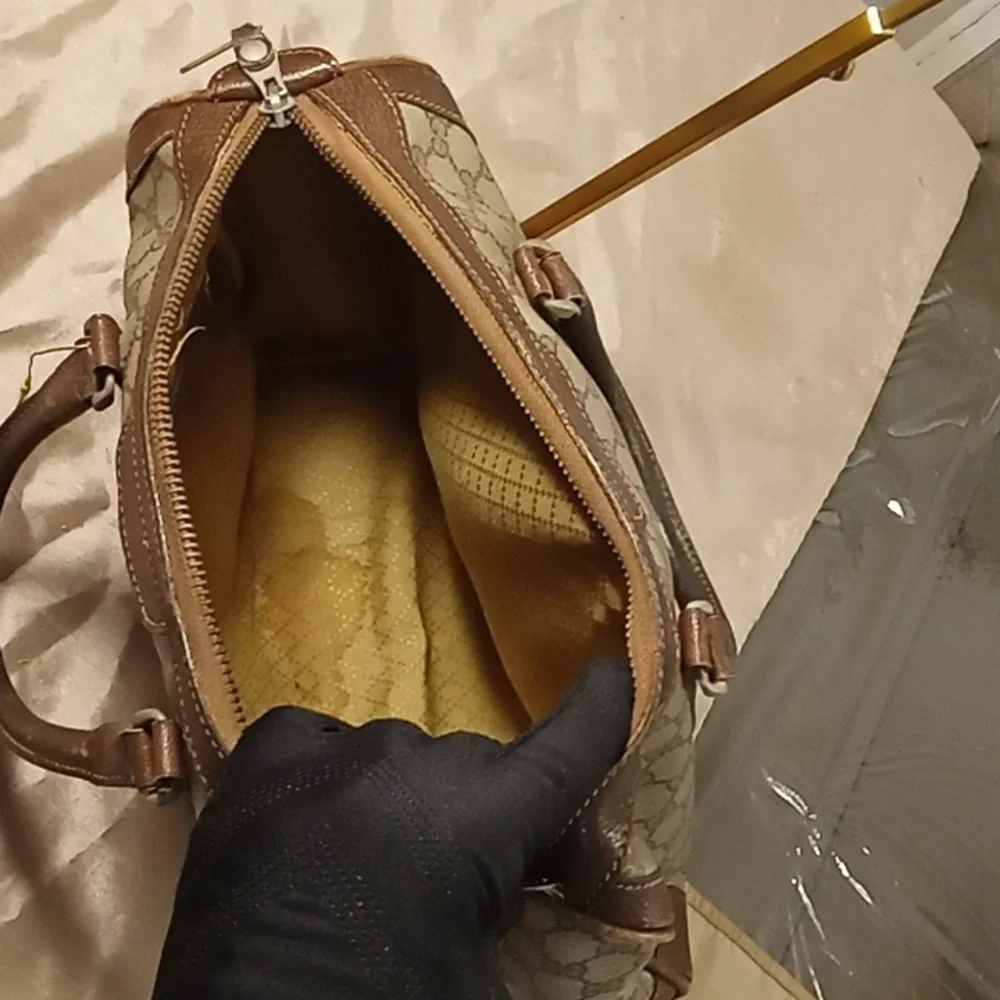 Vintage Gucci Coated Canvas Boston Bag